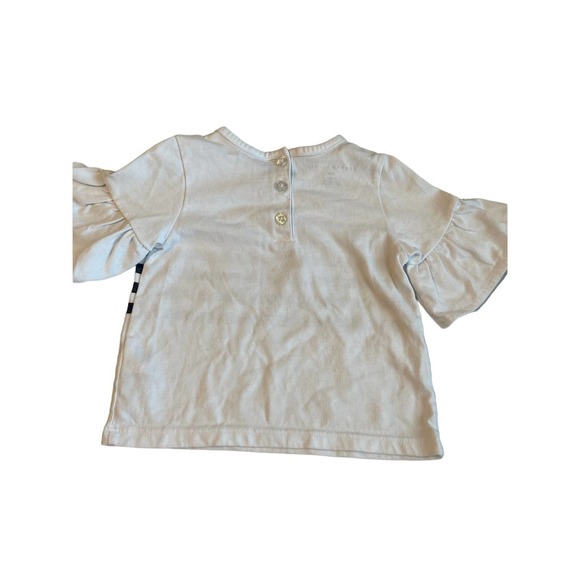 Tommy Hilfiger top. Short ruffle sleeve, white w/ logo and heart. Size 24m. - Picture 2 of 6